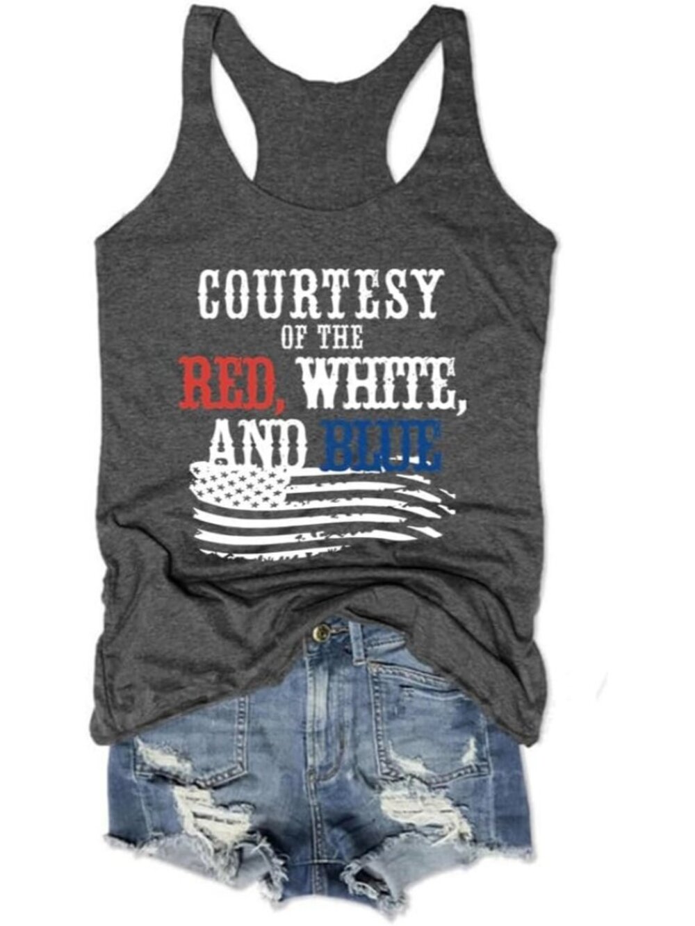 〽️Women Party Air Force Flyover Tank Tops Eagle Patriotic USA Flag Vest Shirt
